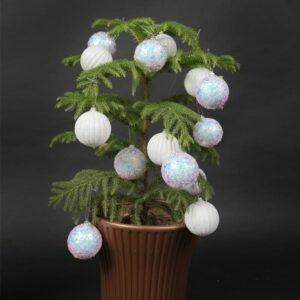 Christmas Small Balls White Ornaments Set Shatterproof Decorations for Trees (16Pcs)