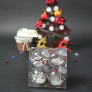 Christmas Tree Decorations Small Round Ball Hanging (4Pcs Set)