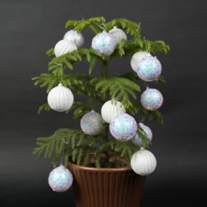 Christmas Big Balls White Ornaments Set Shatterproof Decorations for Trees (16Pcs)