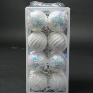 Christmas Big Balls White Ornaments Set Shatterproof Decorations for Trees (16Pcs)