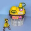 800ML Drinking Cup Dual Storage Bin Double Drinking Kettle with Straw (Brown) - Image 2
