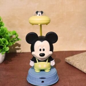 Mickey Led Light Table Night Lamp Yellow Color for Kids Bedroom USB Chargeable with Pencil Sharpener for Girls & Boys