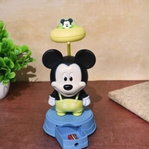 Mickey Led Light Table Night Lamp Yellow Color for Kids Bedroom USB Chargeable with Pencil Sharpener for Girls & Boys