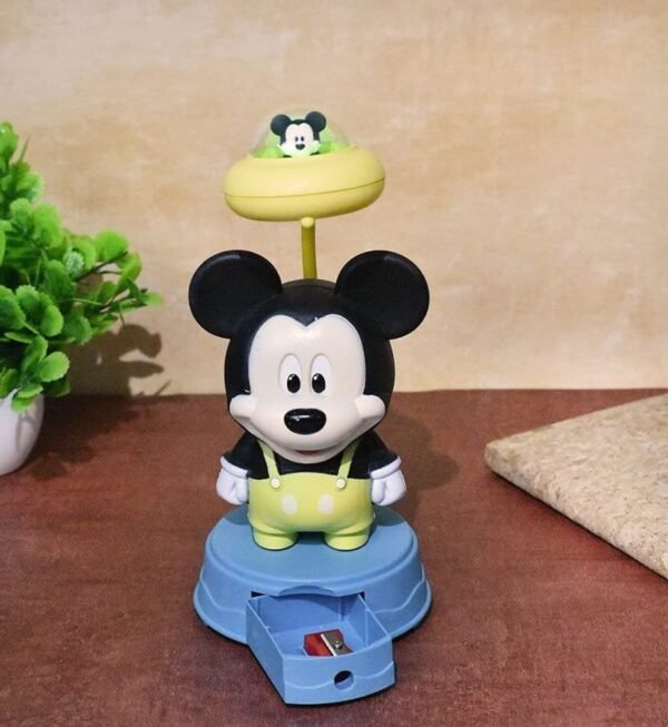 Mickey Led Light Table Night Lamp Yellow Color for Kids Bedroom USB Chargeable with Pencil Sharpener for Girls & Boys - Image 2