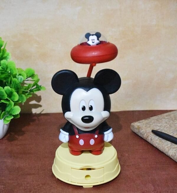 Mickey Led Light Table Night Lamp Red Color for Kids Bedroom USB Chargeable with Pencil Sharpener for Girls & Boys