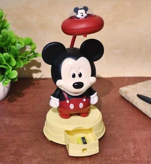 Mickey Led Light Table Night Lamp Red Color for Kids Bedroom USB Chargeable with Pencil Sharpener for Girls & Boys - Image 2