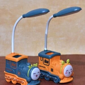 Train Pen Stand LED Desk Light Study Night Table Lamp with USB Charging Cable Table Lamp 4cm (1Pc)