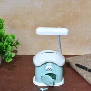 Cartoon House piggy bank table lamp for children USB charging night light 3 Gear Light Green Color