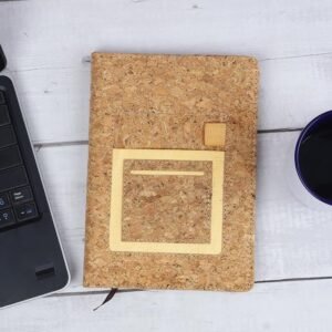 Cork A5 notebook with mobile pocket, Card Holder pocket & pen loop