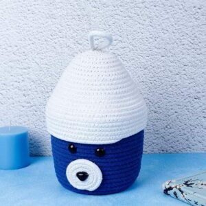 Cotton Rope Medium Kids Storage Basket Blue