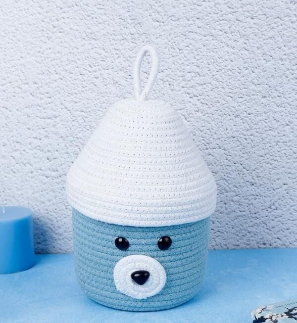 Cotton Rope Medium Kids Storage Basket sky Blue