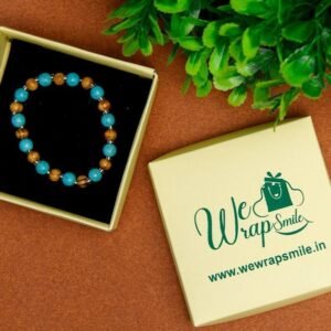 Turquoise Wooden Round Stone flexible Bracelet for Boys