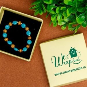 Turquoise Wooden Flat Stone flexible Bracelet for Boys