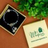 Blue and Aqua color Pearl Bracelet Rakhi For Women - Image 2