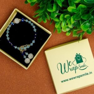 Blue and Aqua color Pearl Bracelet Rakhi For Women