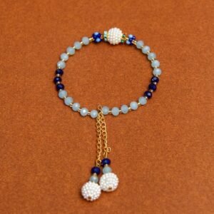 Blue and Aqua color Pearl Bracelet Rakhi For Women