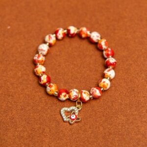 Radiant Harmony Glass Red color Beads Bracelet