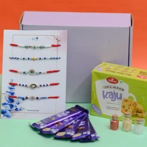 Combo of 5 Rakhis with Chocolates N Cookies