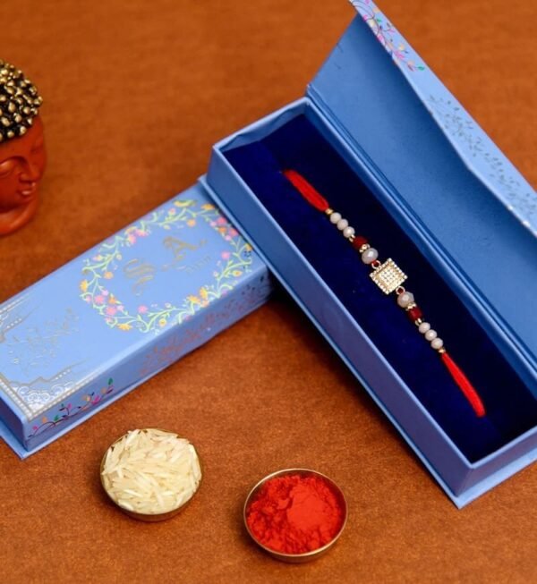 Small Square 16 mini stone AD Rakhi