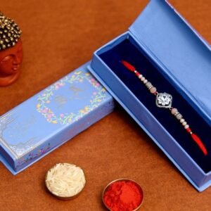 Miniature White Diamond Stone AD Rakhi