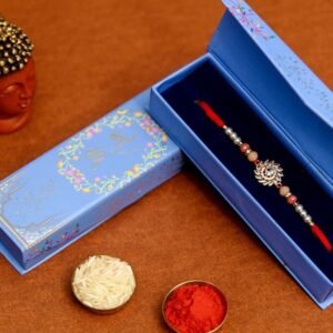 AD Rose Gold Chakri Rakhi