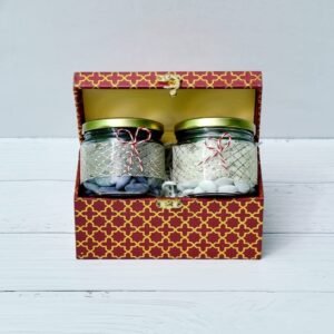 Almonds flavour coated with Premium Wooden Box (2 Jars-500 gm)