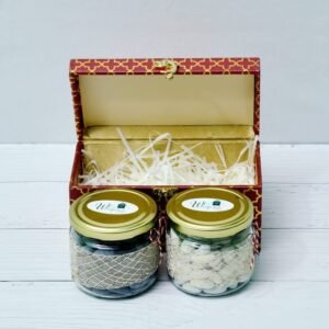 Almonds flavour coated with Premium Wooden Box (2 Jars-500 gm)