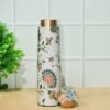 Copper Water Bottle Meena Print With Lacquer Coating Water Bottle with Advanced Leak Proof | White | 950 ml - Image 2