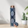 Copper Water Bottle | Ajrakh Print | Pocket Bottle | 700 ml - Image 2