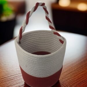 Christmas Color (Red White) Handle basket without Lid