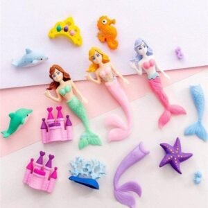 Mermaid Set Eraser for Kids School | Stationary Items for Girls, Erasers Set – Set of 12