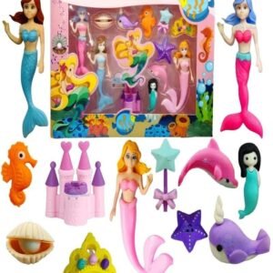 Mermaid Set Eraser for Kids School | Stationary Items for Girls, Erasers Set – Set of 12