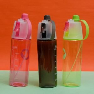 Invisible Drinking and Spray Sports Water Bottle, Leakproof BPA Free (Multicolor)