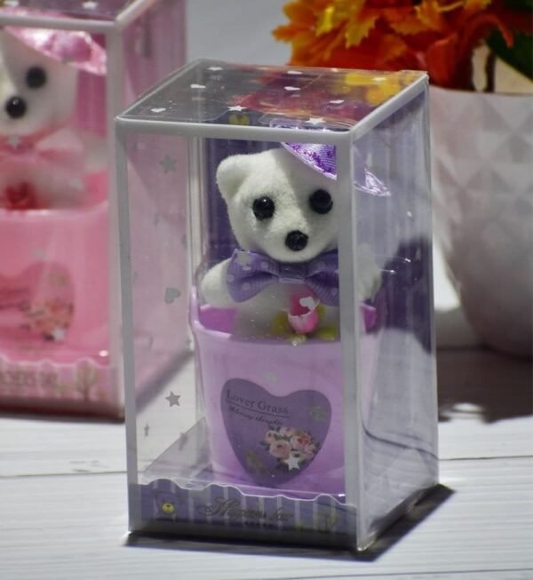 Plastic Valentine Plush Soft Teddy in Tub Gift Set, Decorative Show Piece - Image 3